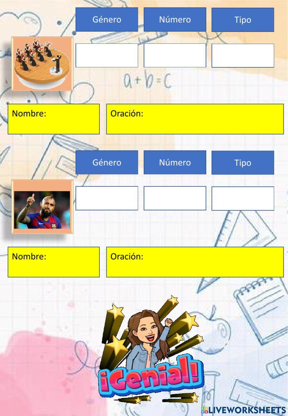 Sustantivos propios o comunes, género y número