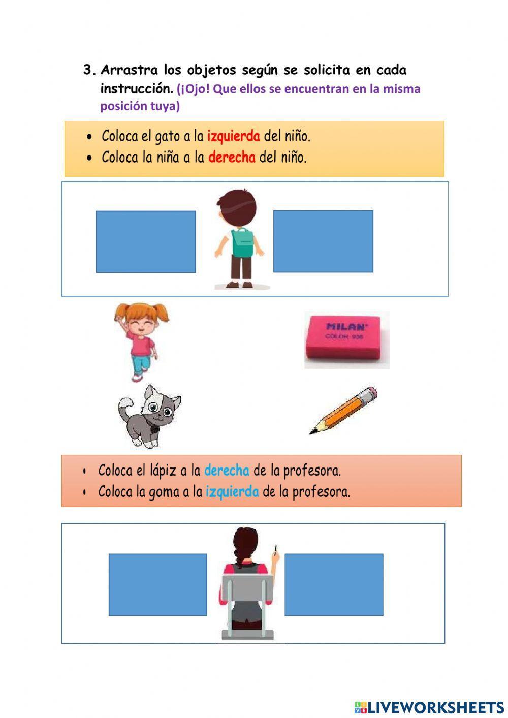 Posición de objetos y personas (Derecha - Izquierda)