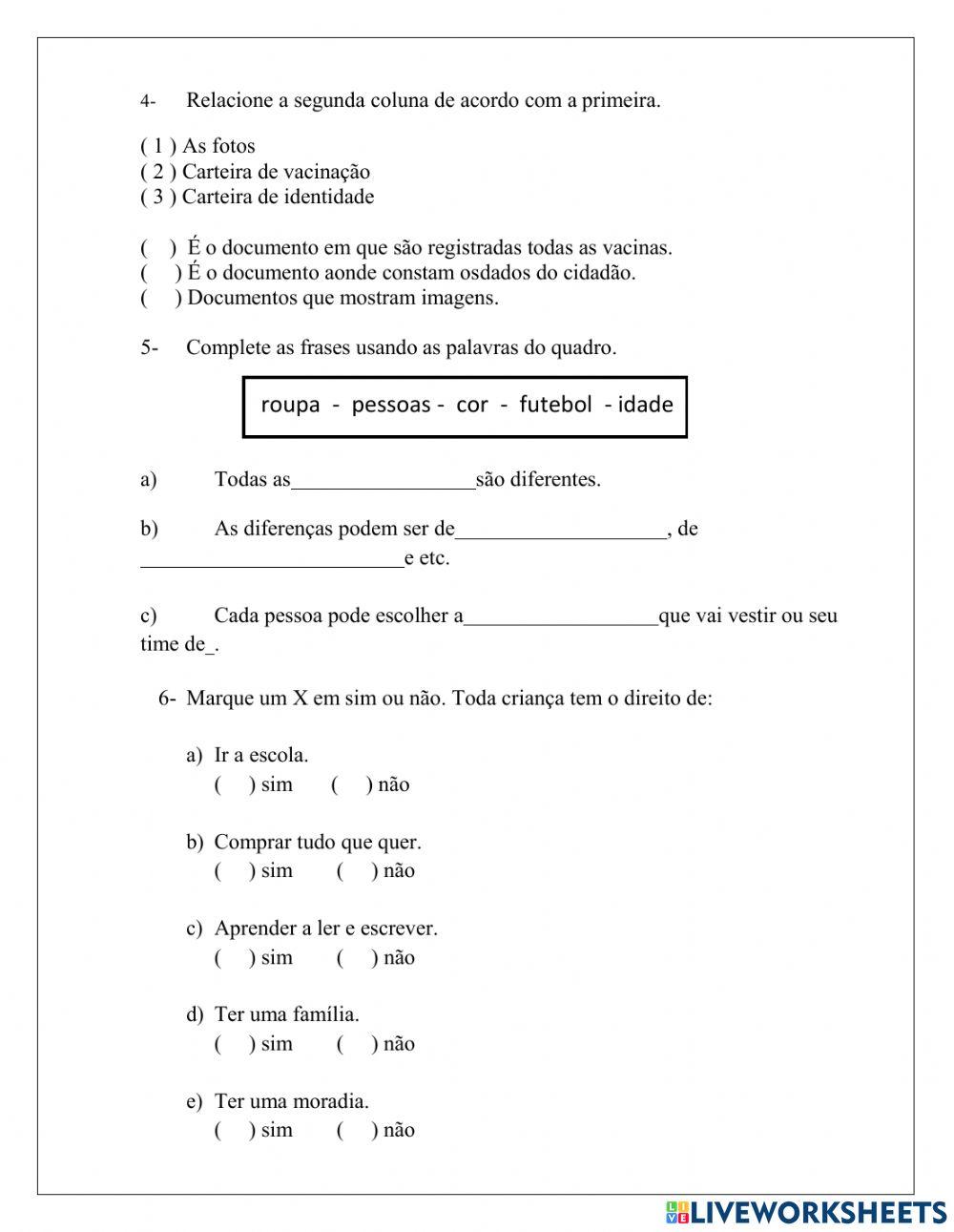 Avaliação de História 1º Bimestre