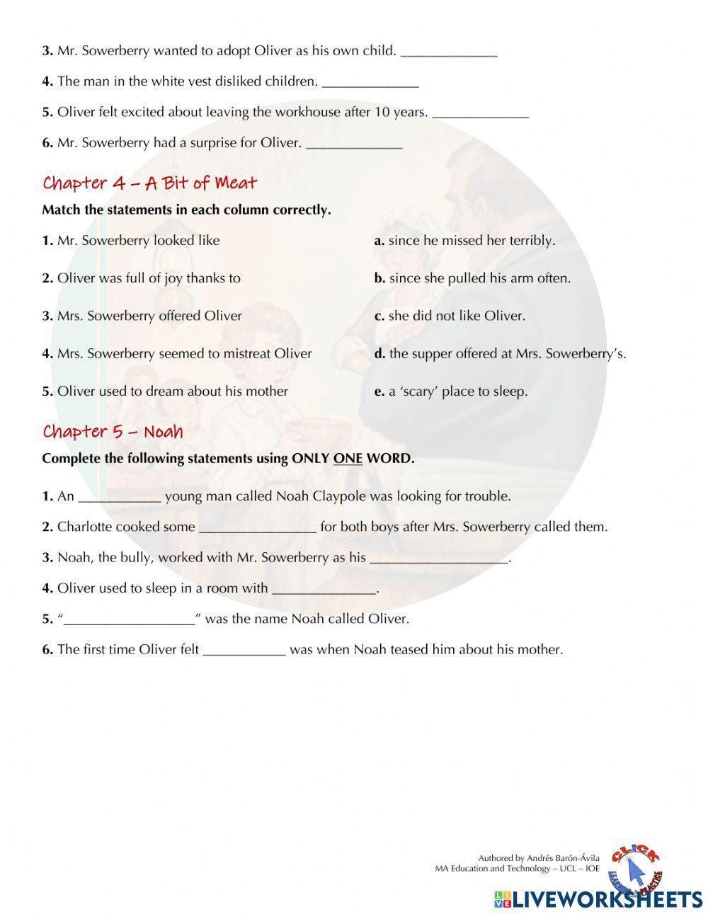 Literature Ex. - Oliver Twist (Ch. 1-5)