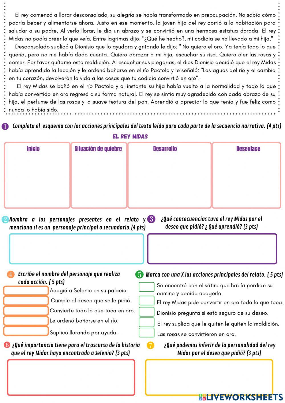 Guía N° 7- Lenguaje- Personajes y acciones principales