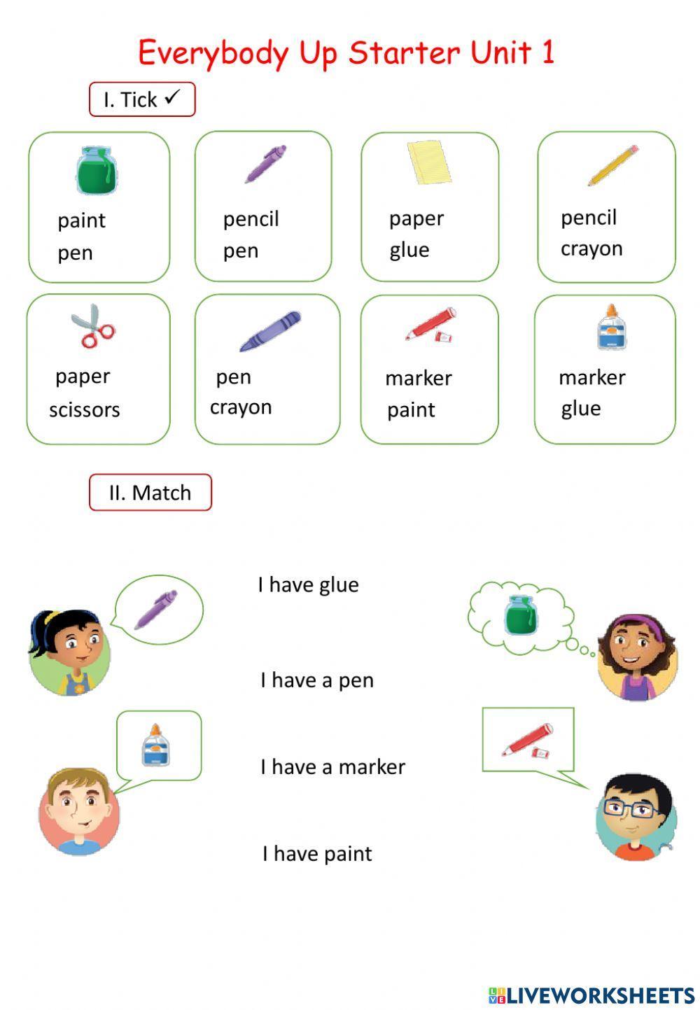 Eveybody Up Starter Unit 1