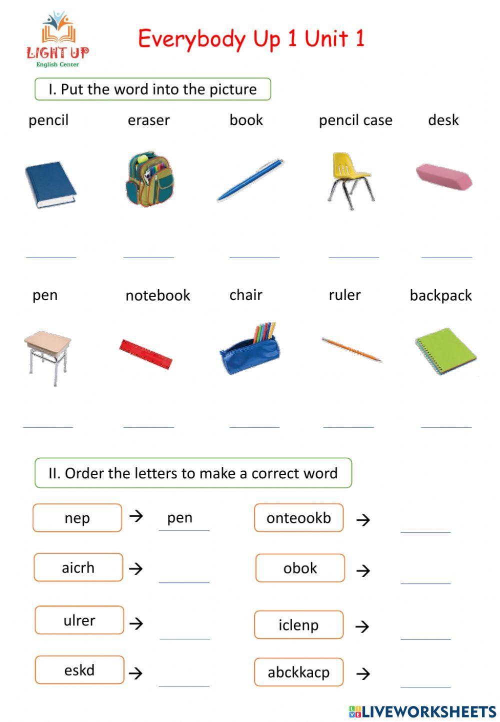 Eveybody Up 1 Unit 1