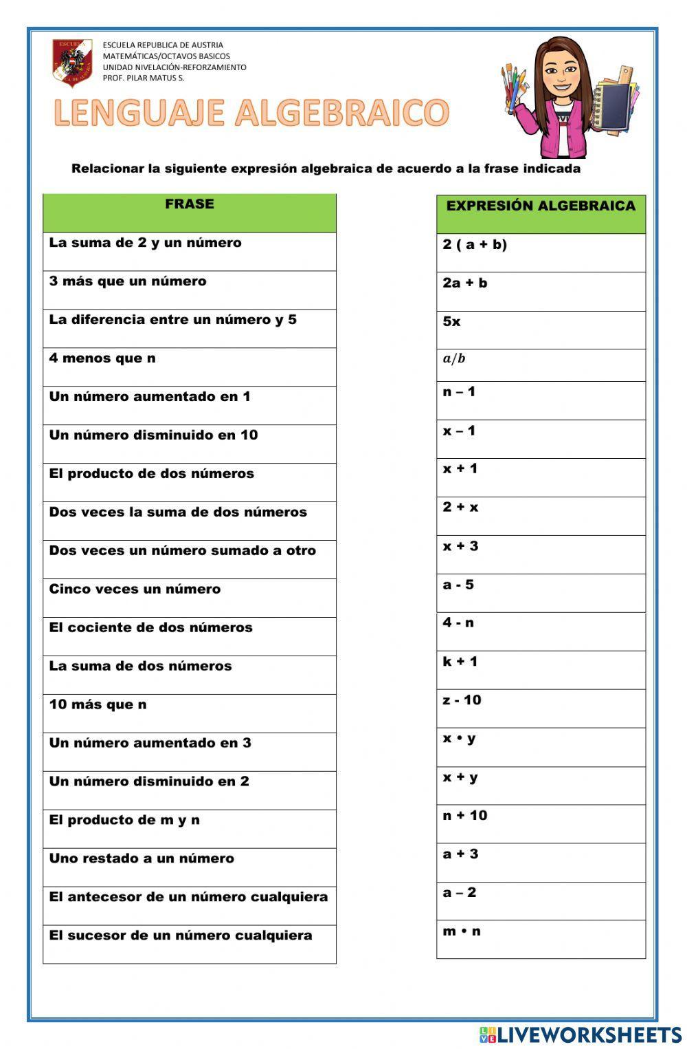 Lenguaje Algebraico