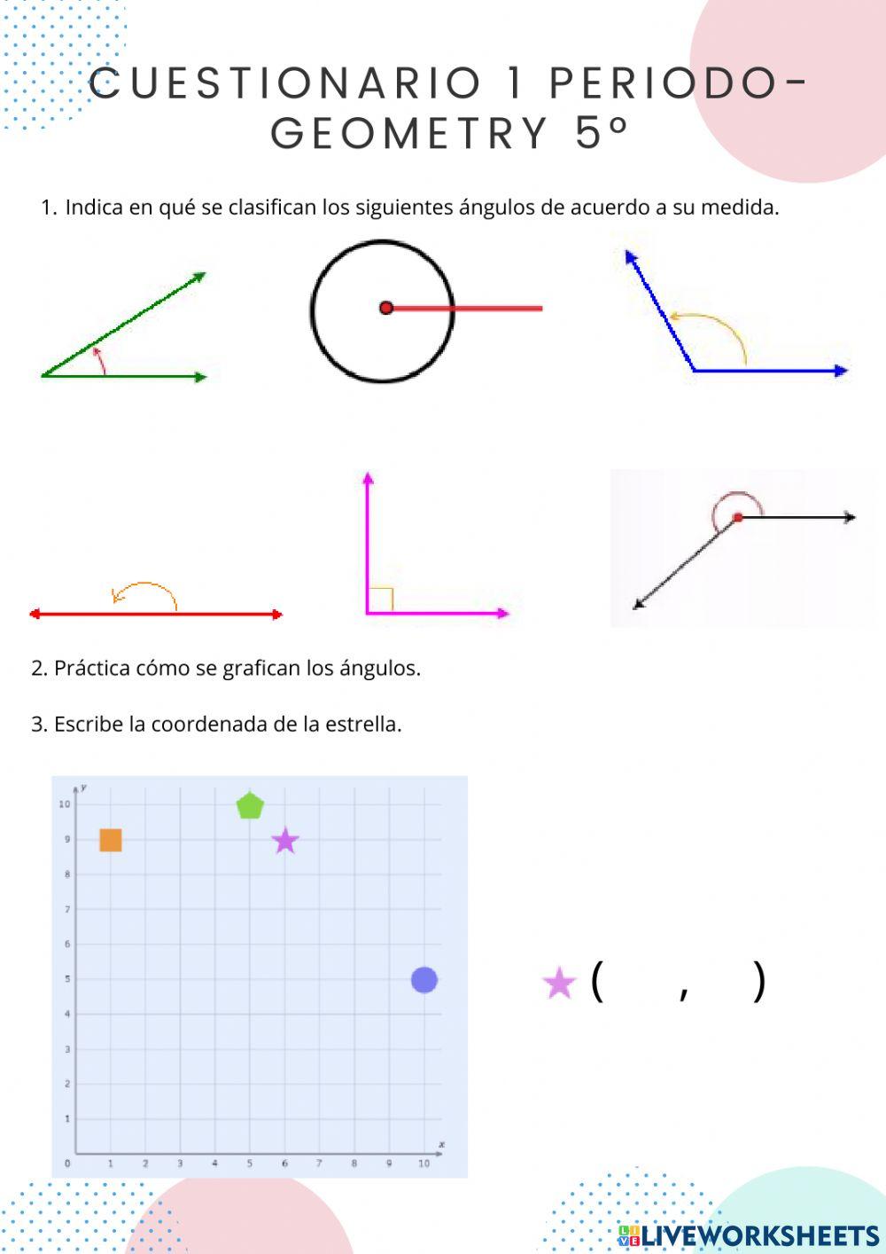 Cuestionario Geometry 5°