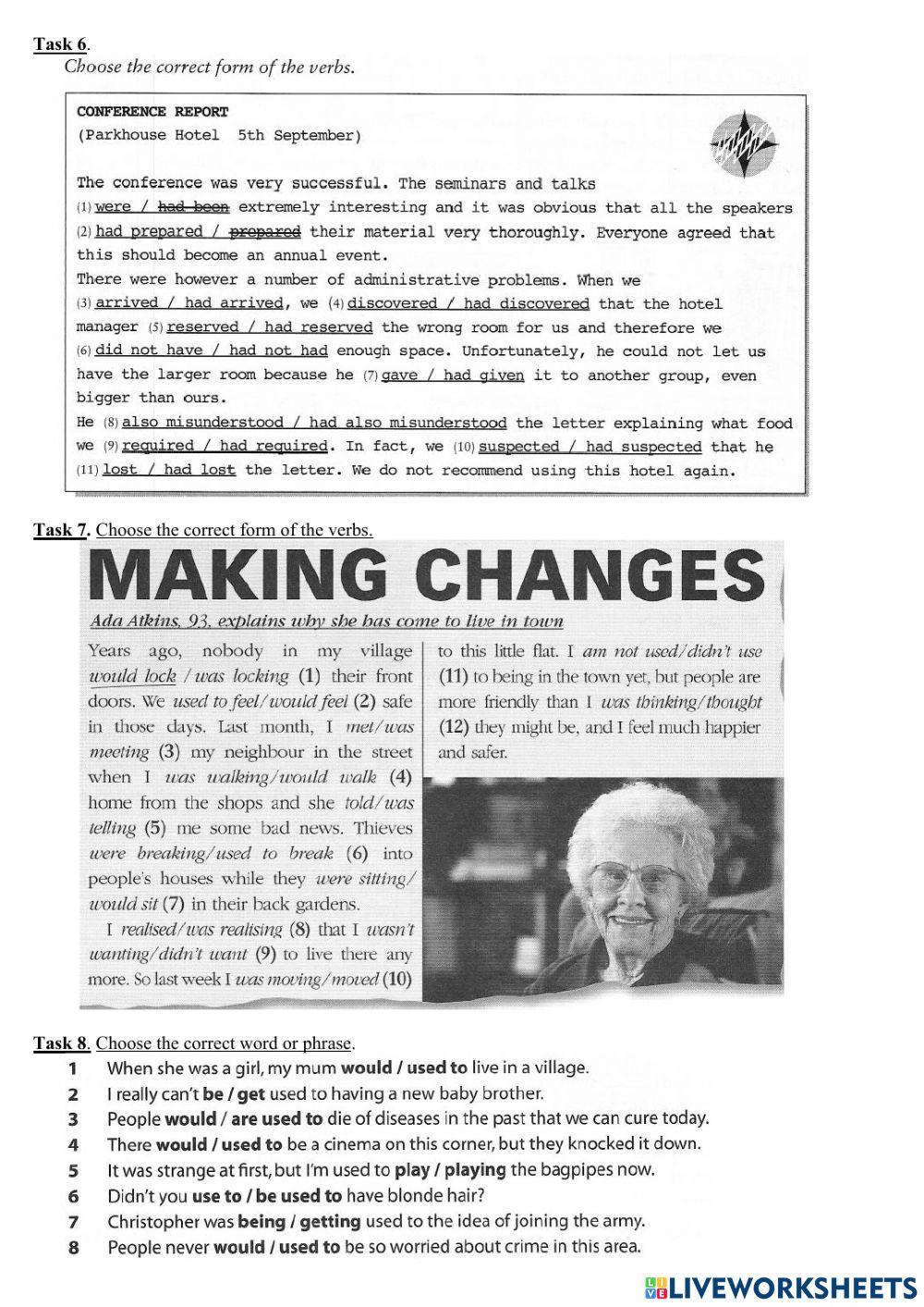 Past tenses - revision B2