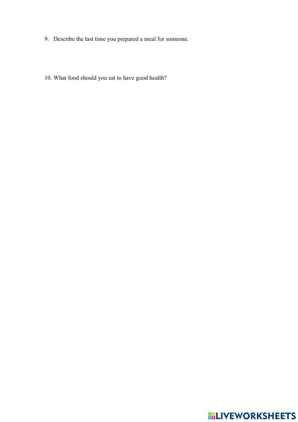 Food - answering questions