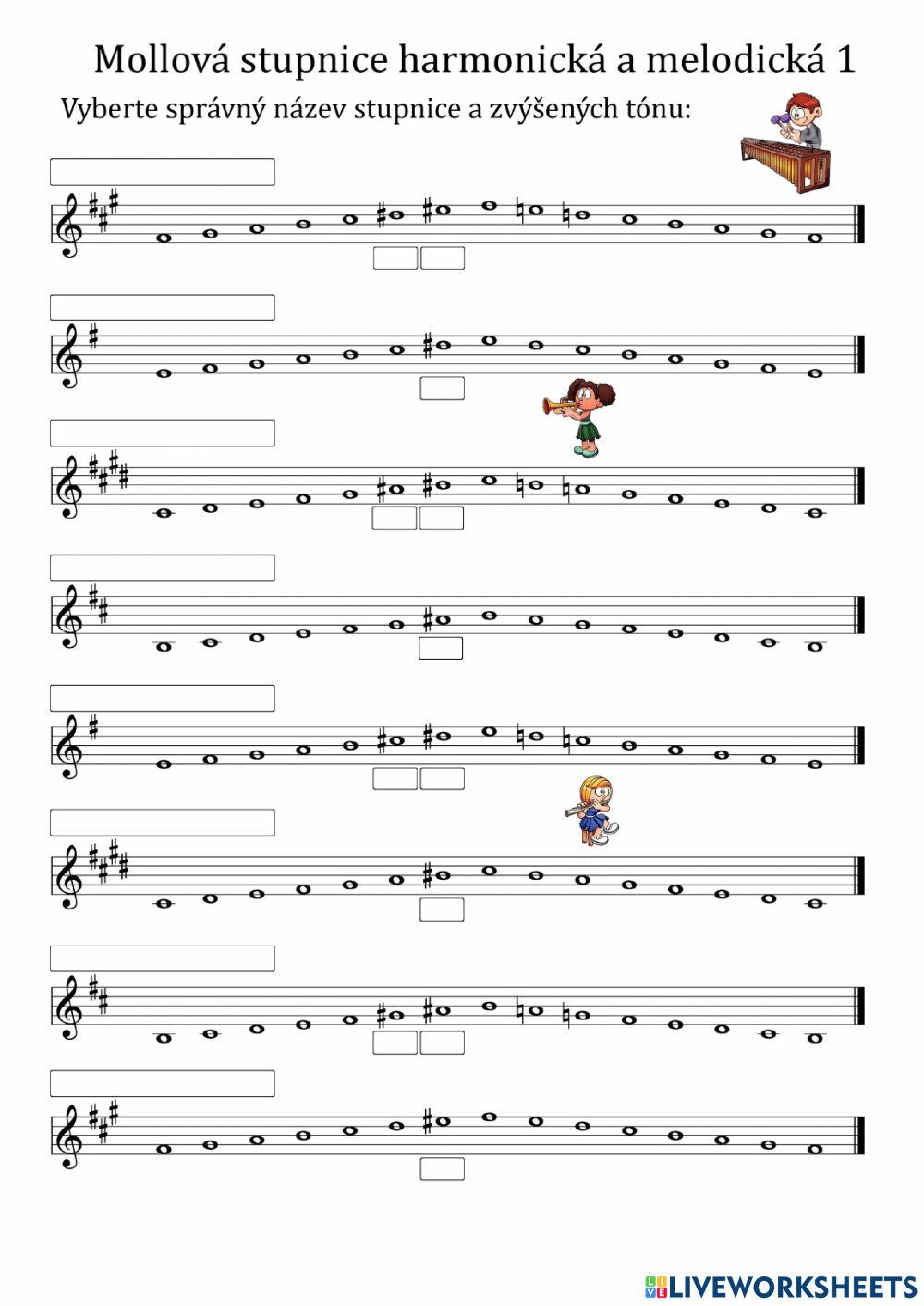 Mollová stupnice harmonická a melodická 1