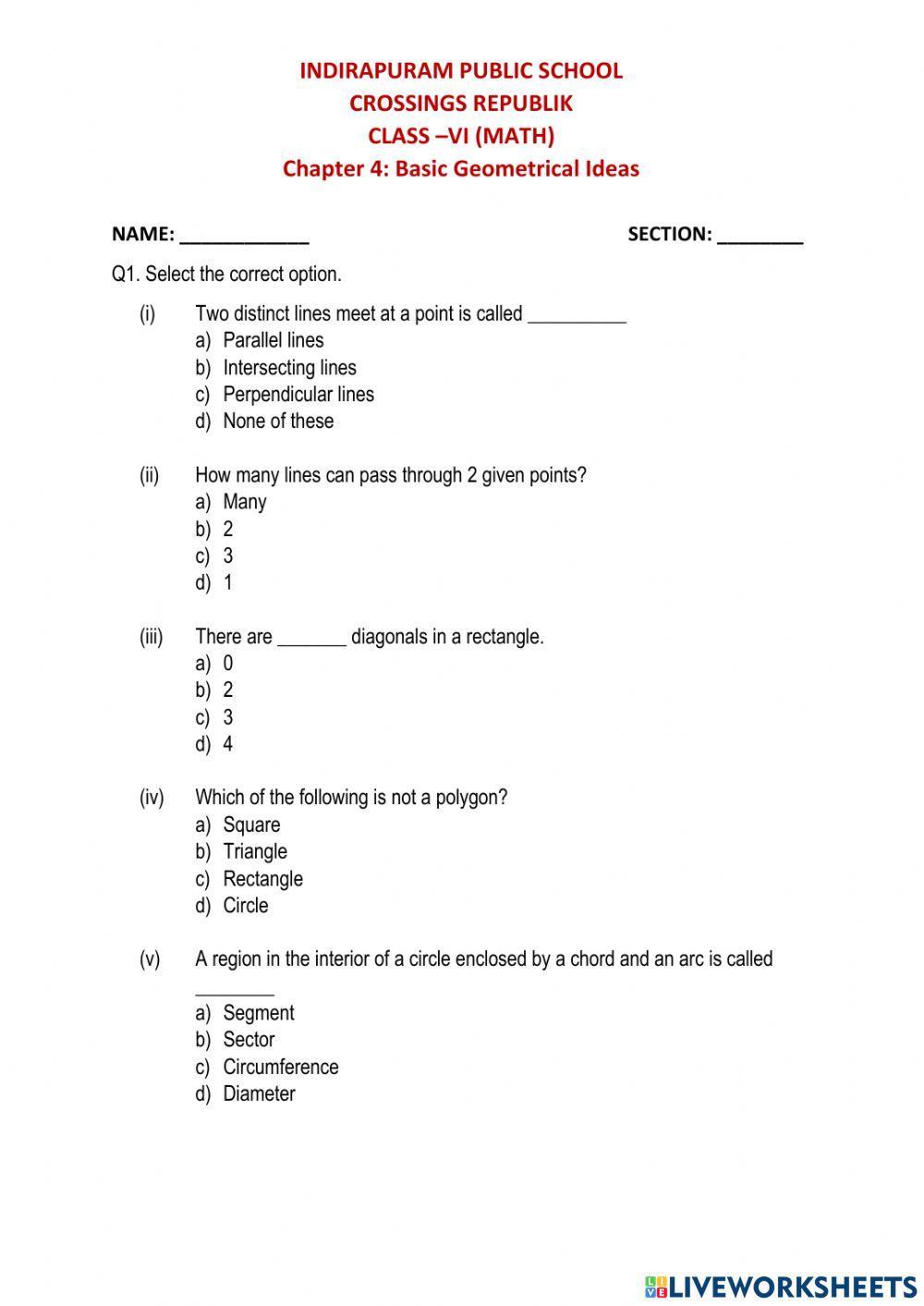 Basic Geometrical Ideas