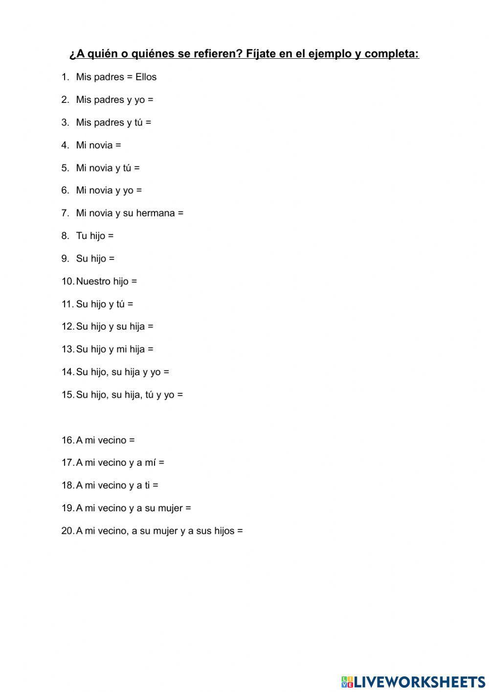 Pronombres personales