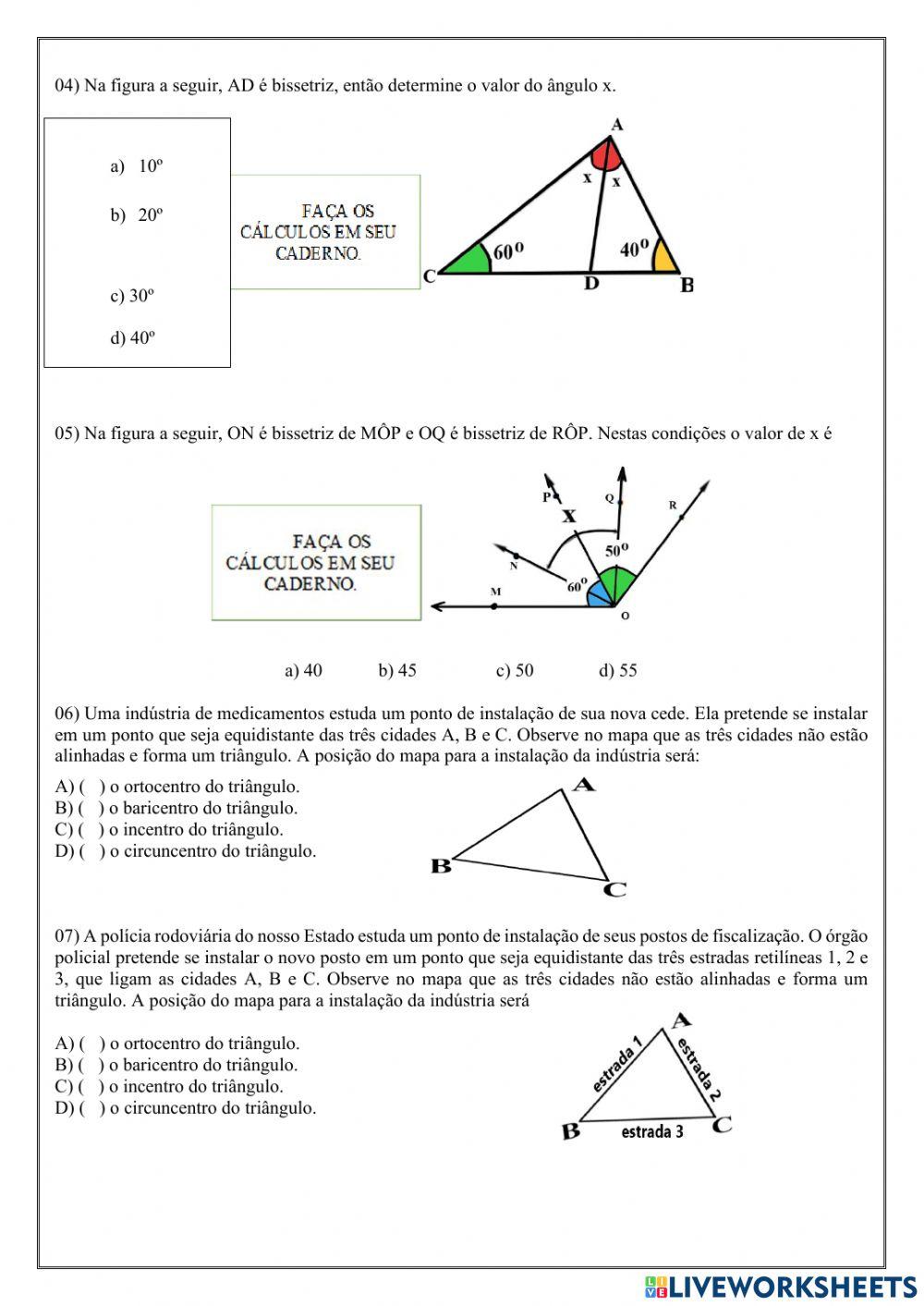 Bissetriz e Mediatriz