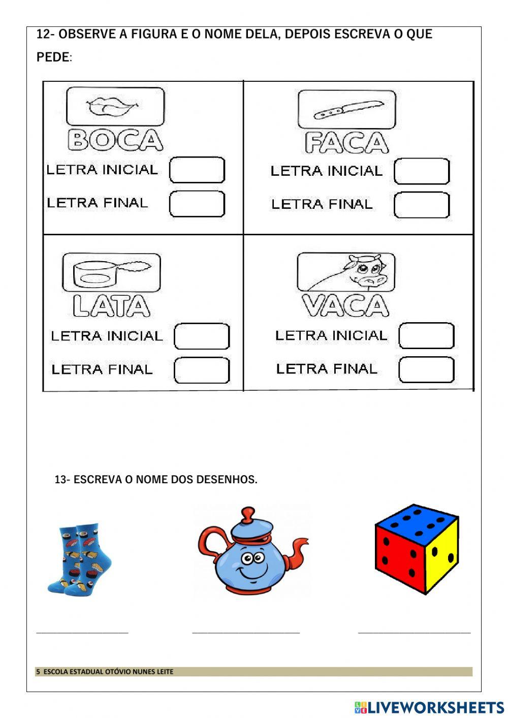 Avaliação de português 1º b.