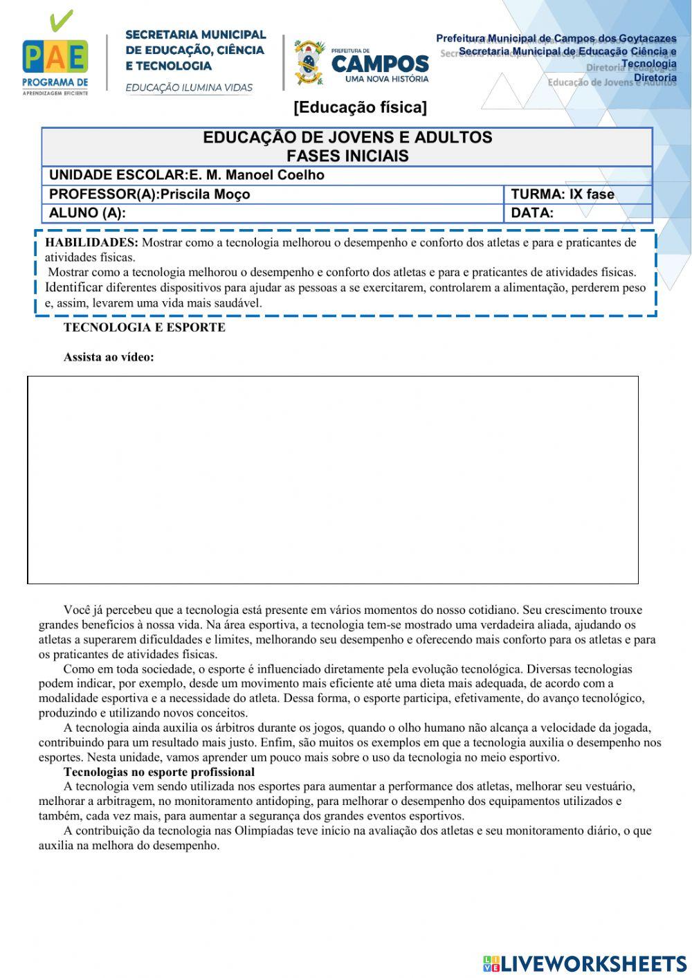 Tecnologia no esporte