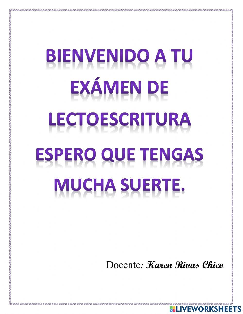Examen de lectoescritura