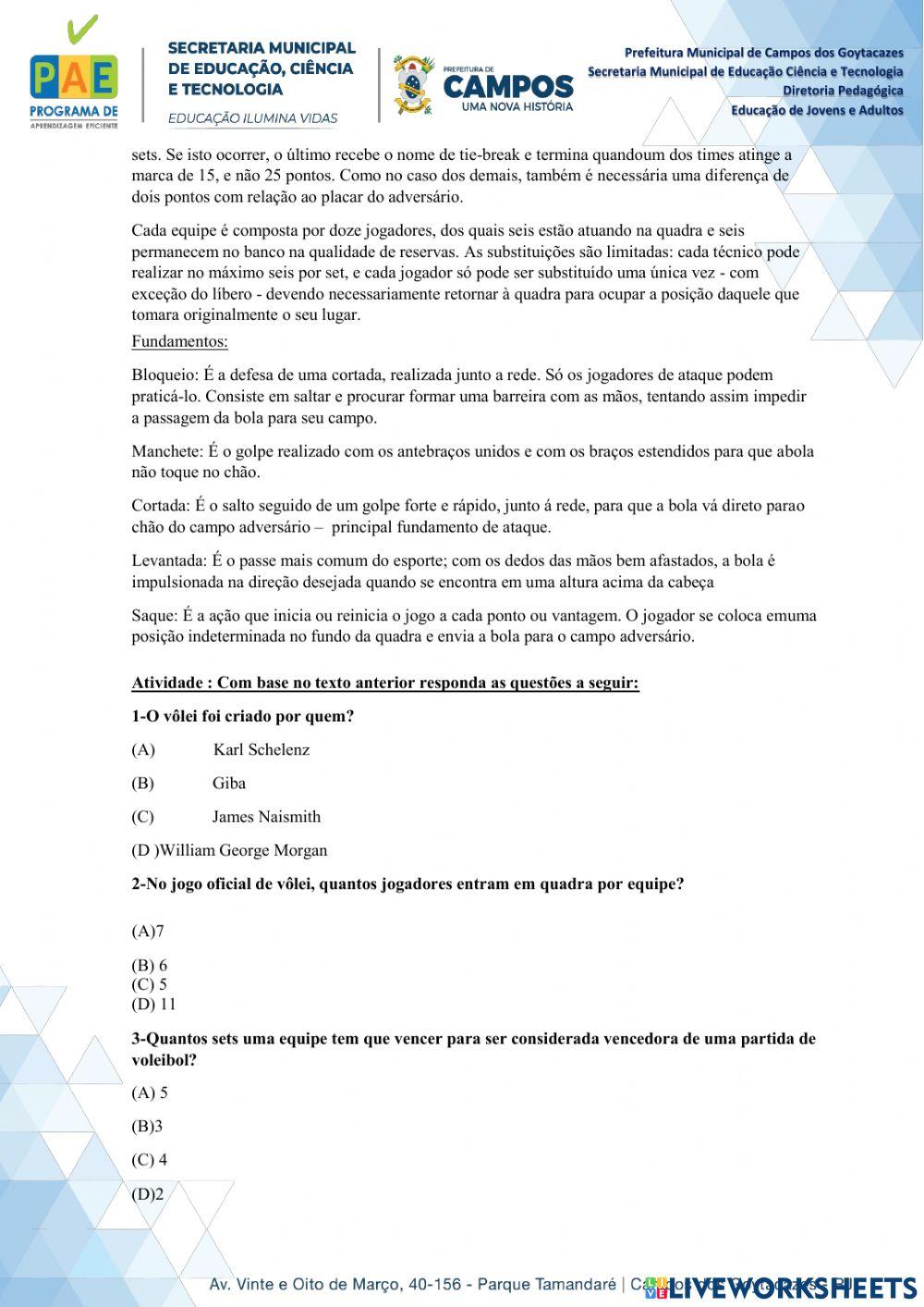 Práticas esportivas