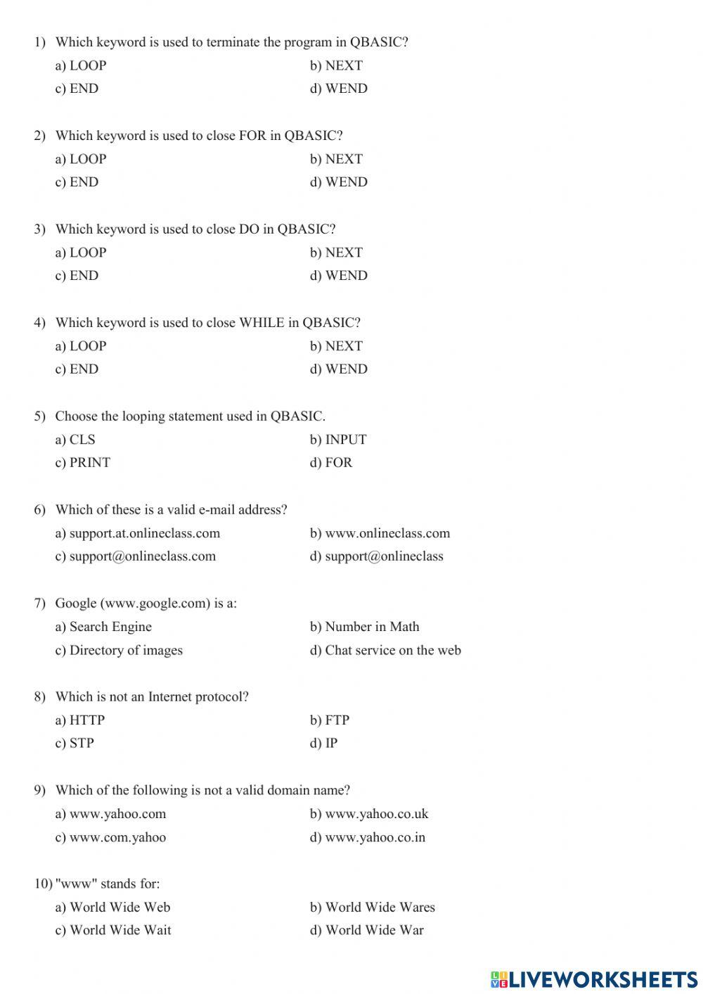 Computer Objective Questions-2