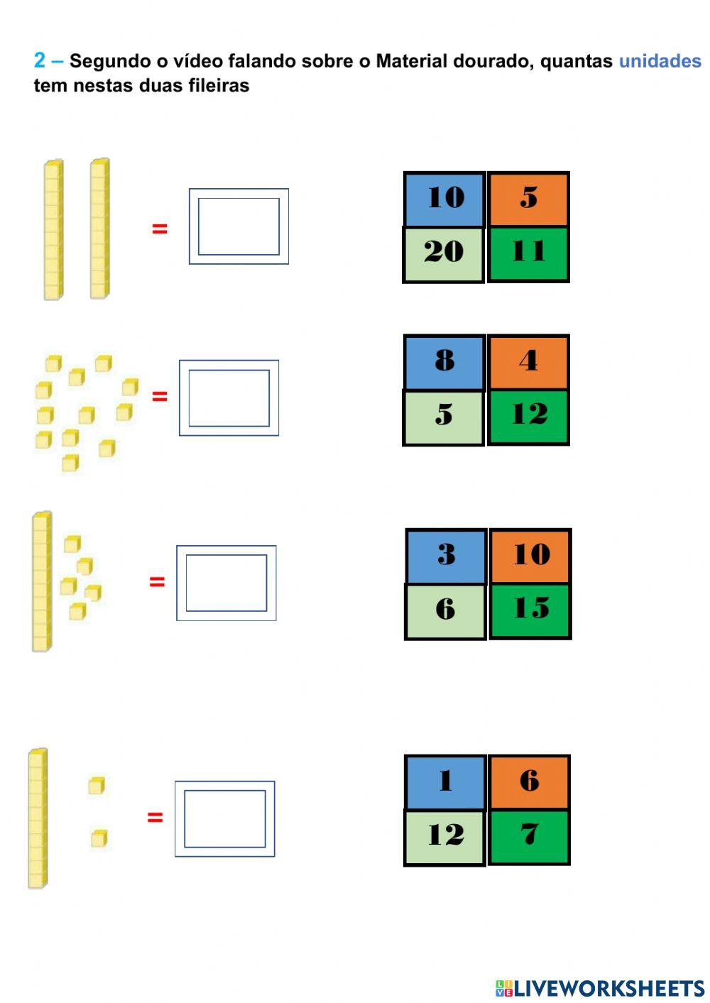 Conhecendo o material dourado