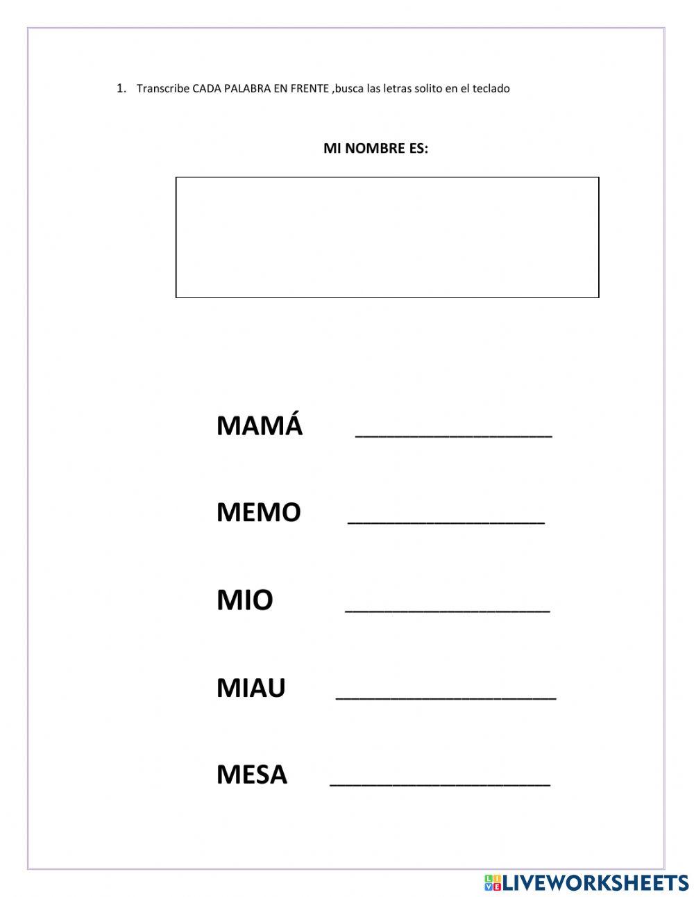 Examen lectoescritura 2