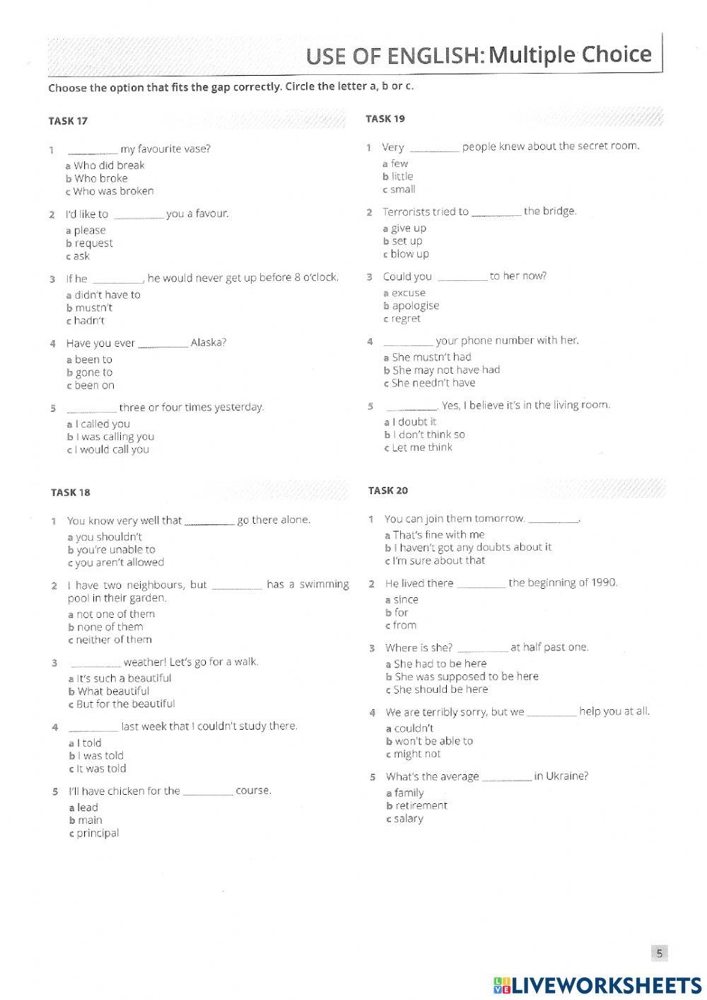 Focus on exams - Use of English 1