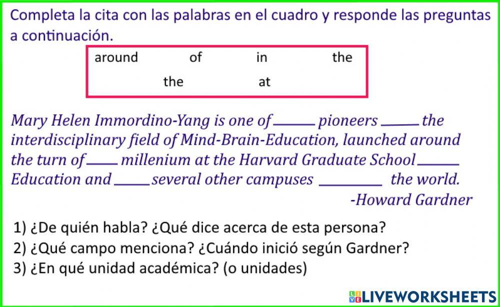 Articles and prepositions