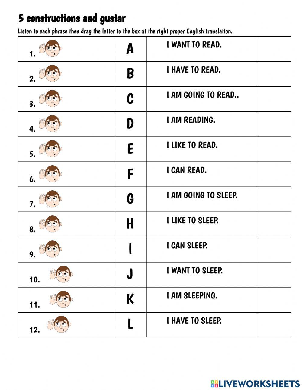 5 Spanish Constructions + gustar