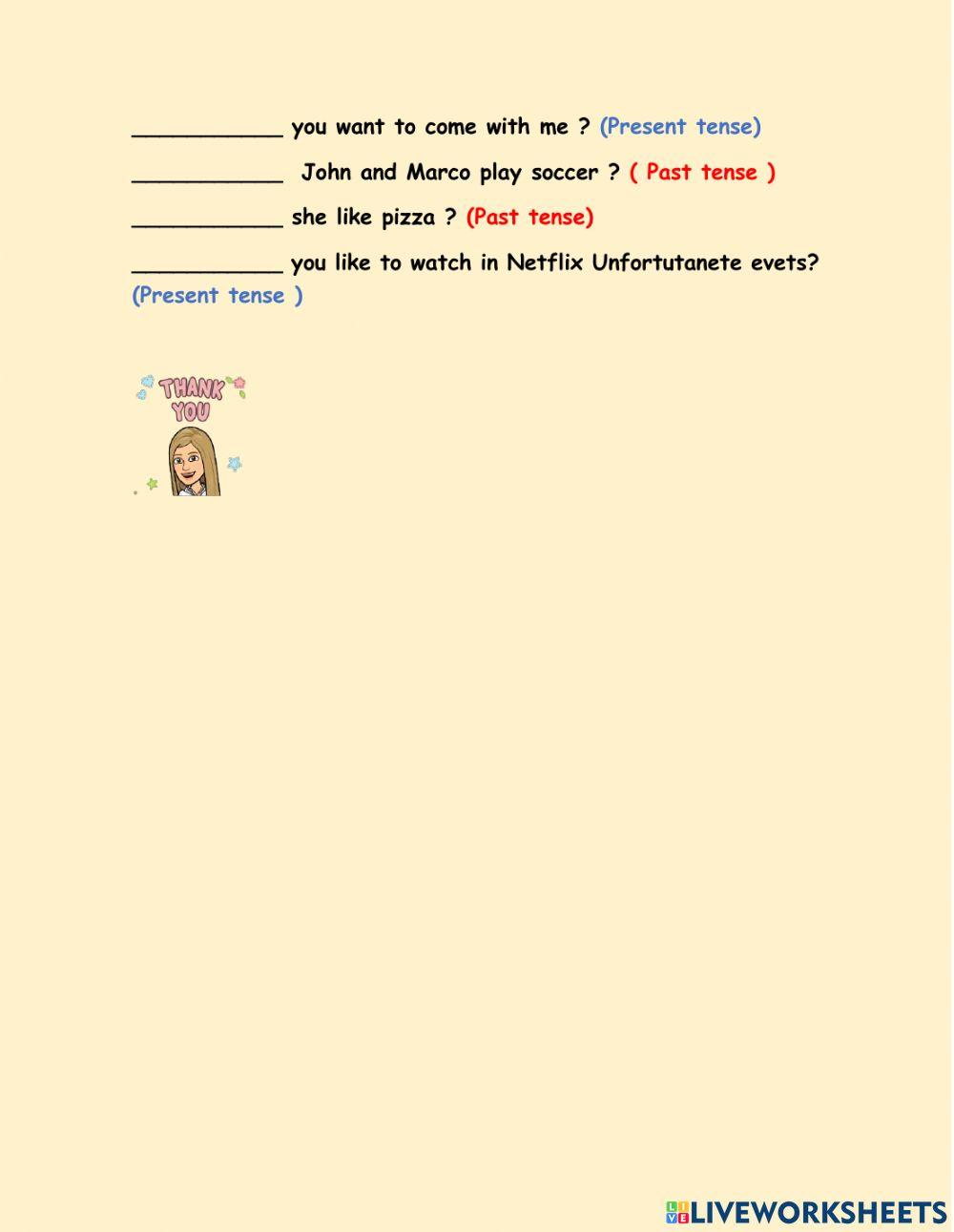 Verb to do did … | Free Interactive Worksheets | 991472