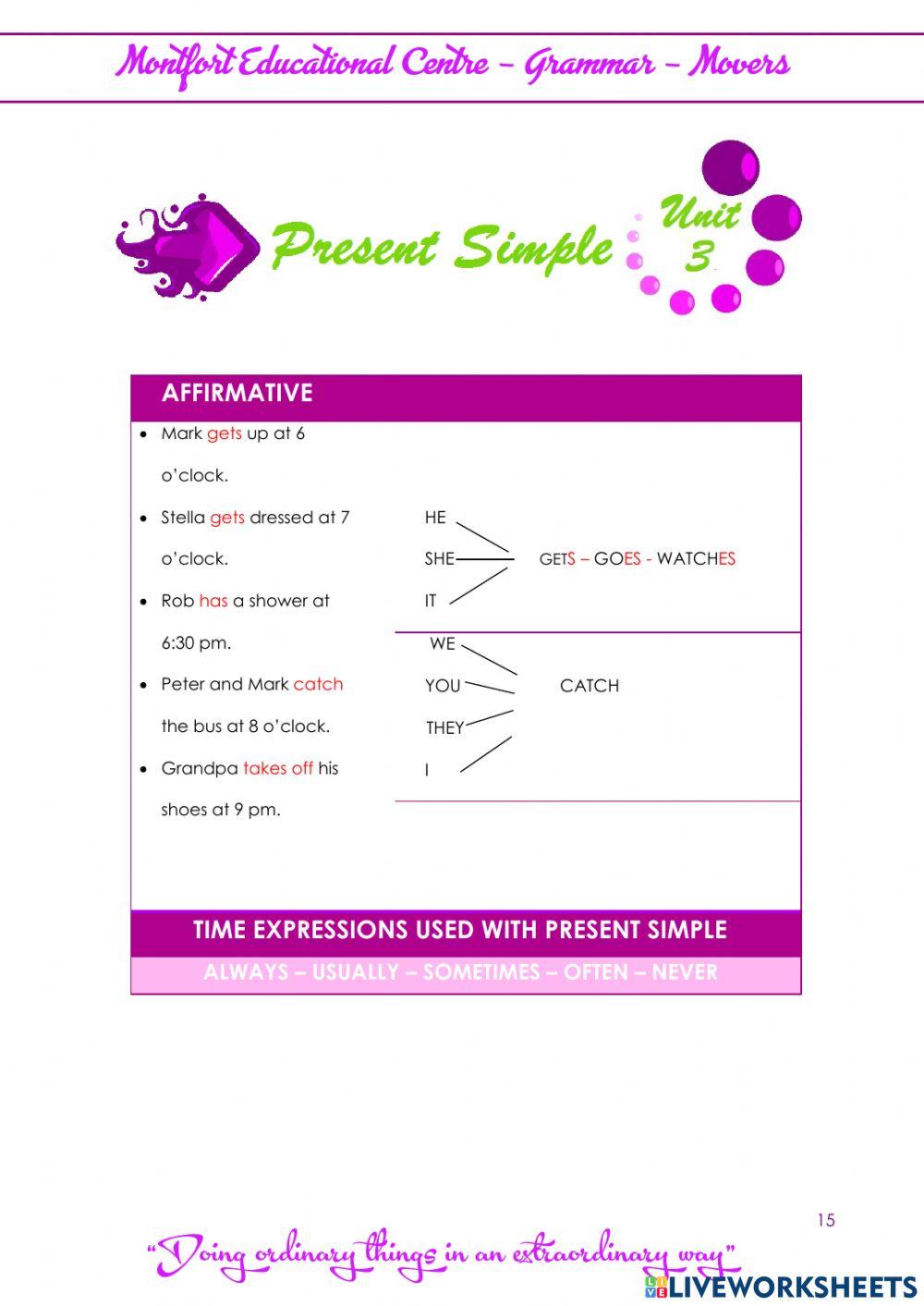 MOVERS GRAMMAR UNIT 3