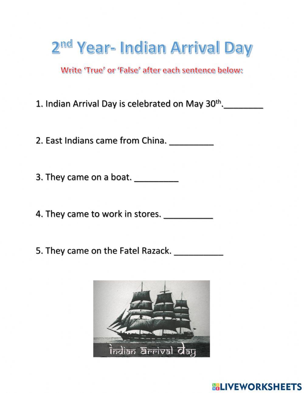 Indian Arrival Day