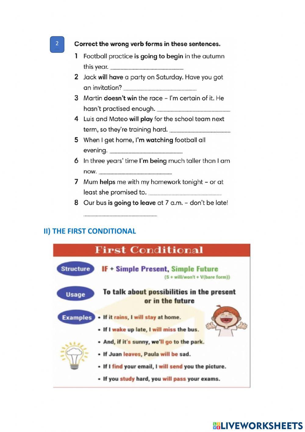 Future tense + 1st conditional