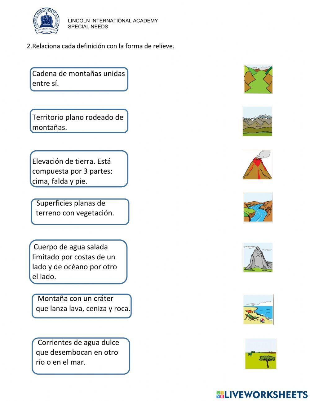 Guía formas de relieve