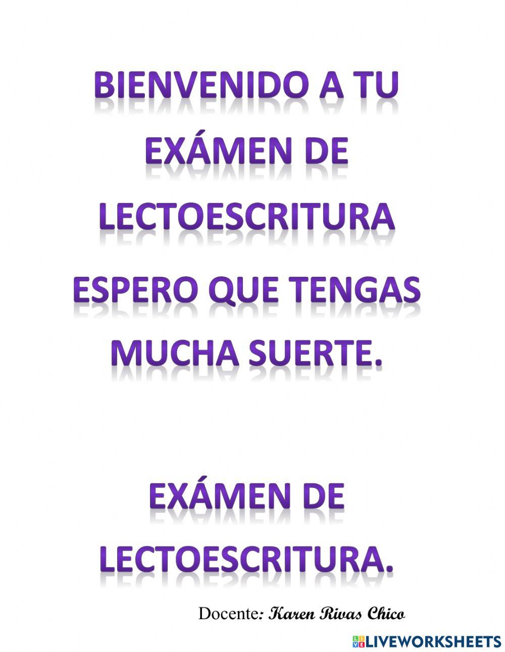 Examen lectoescritura,kiara