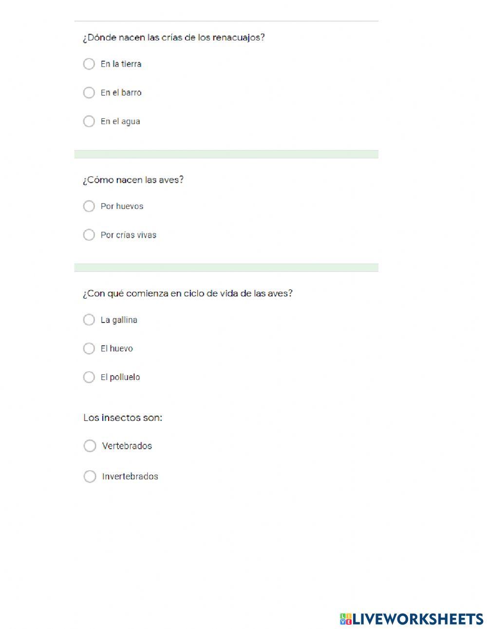 Ciclo de vida de los animales