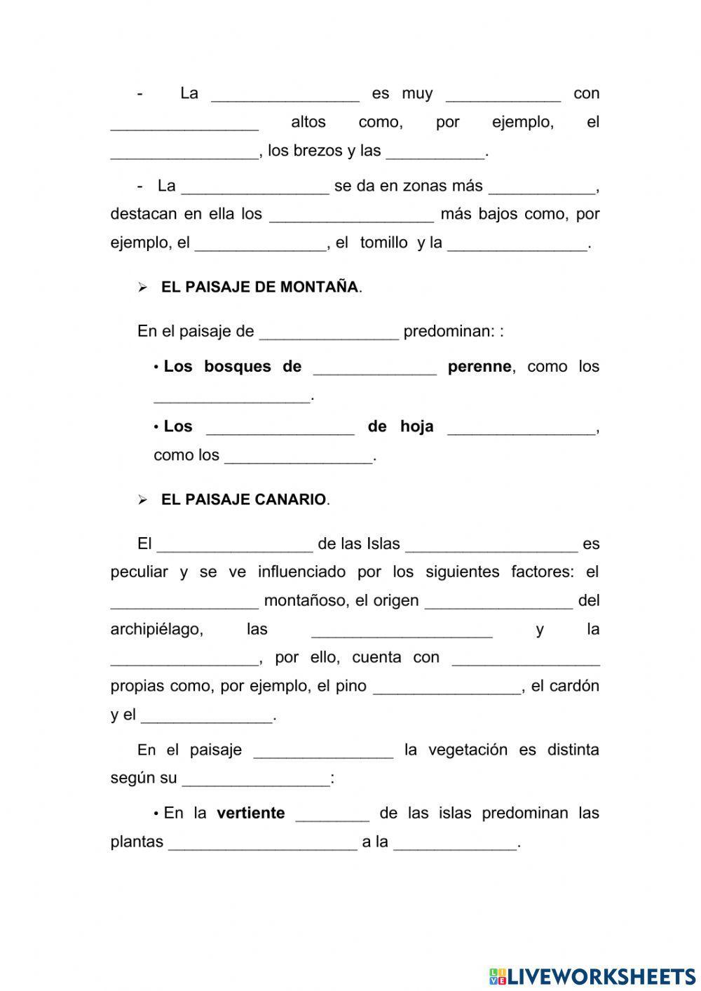 Los paisajes de España