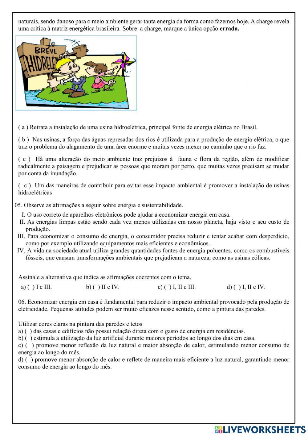 Uso consciente de energia elétrica