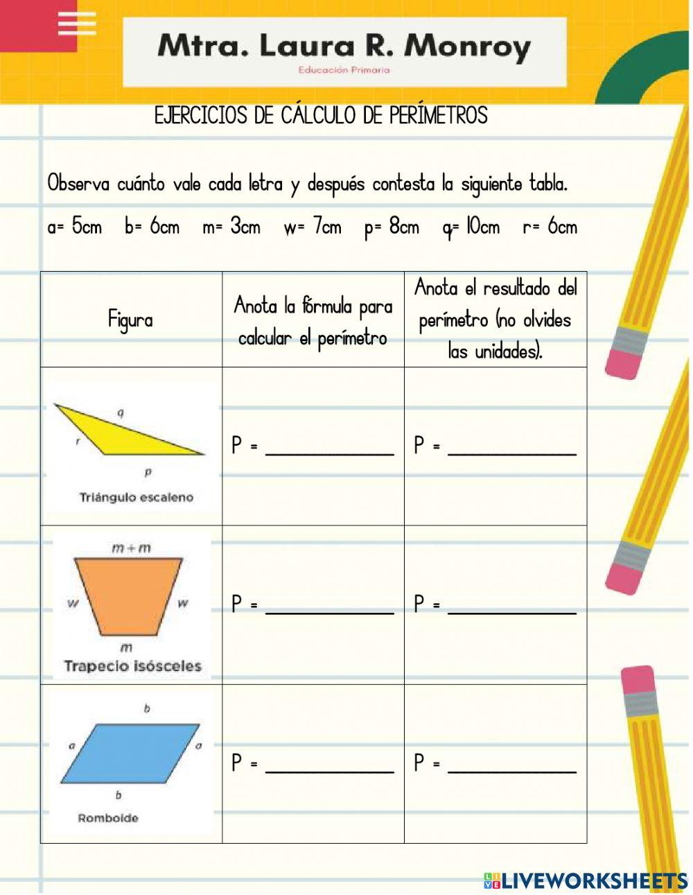 Cálculo de perímetros