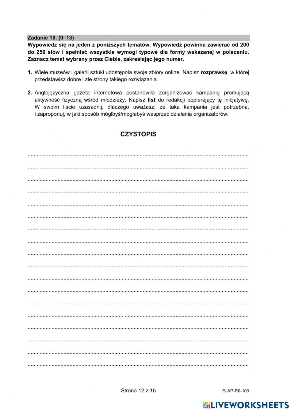 Matura 2021 extended