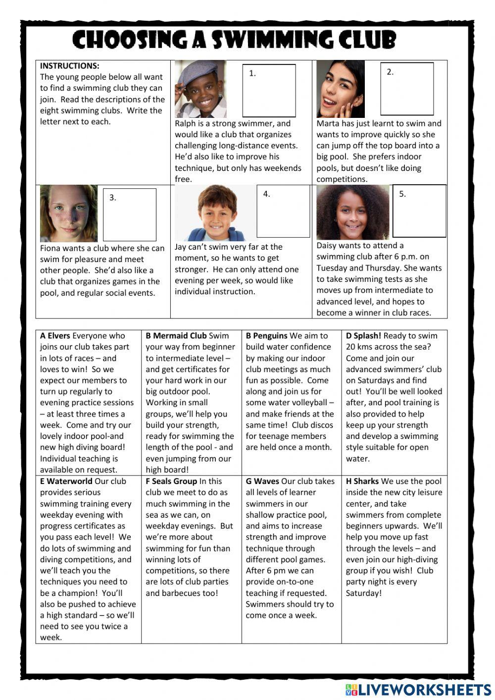 Swimming Clubs Reader