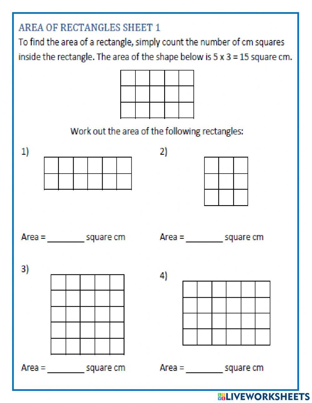 Find Area And Perimeter Of A Rectangle Worksheet Live, 52 OFF