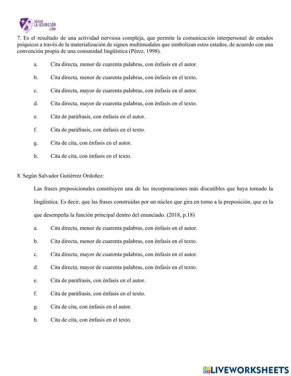 Ejercitación de normas apa