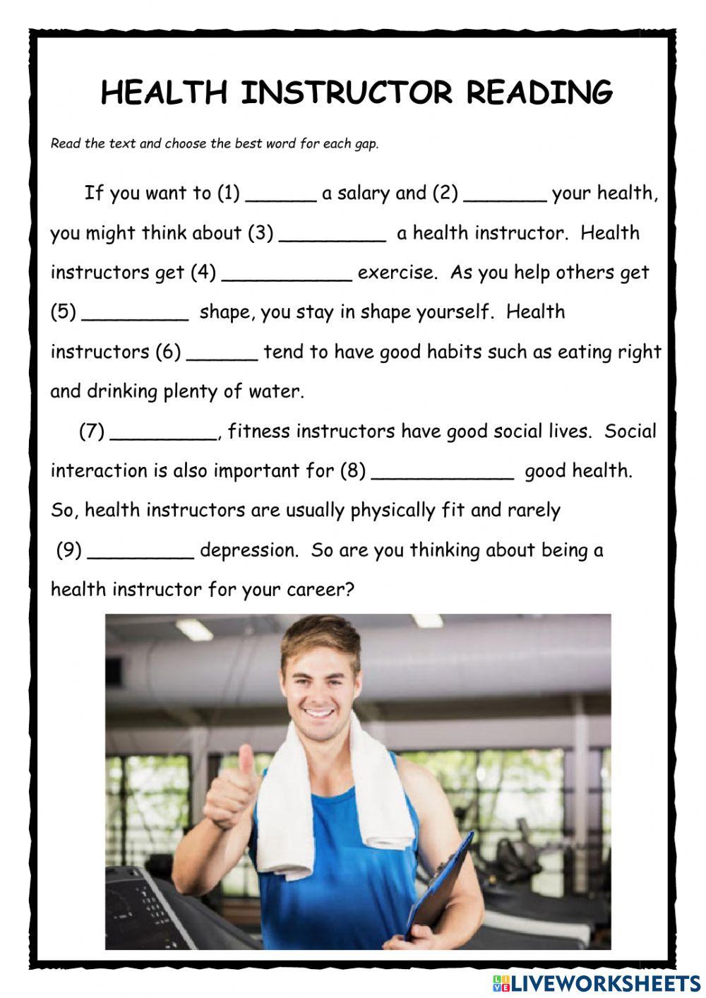 Health Instructor Reading