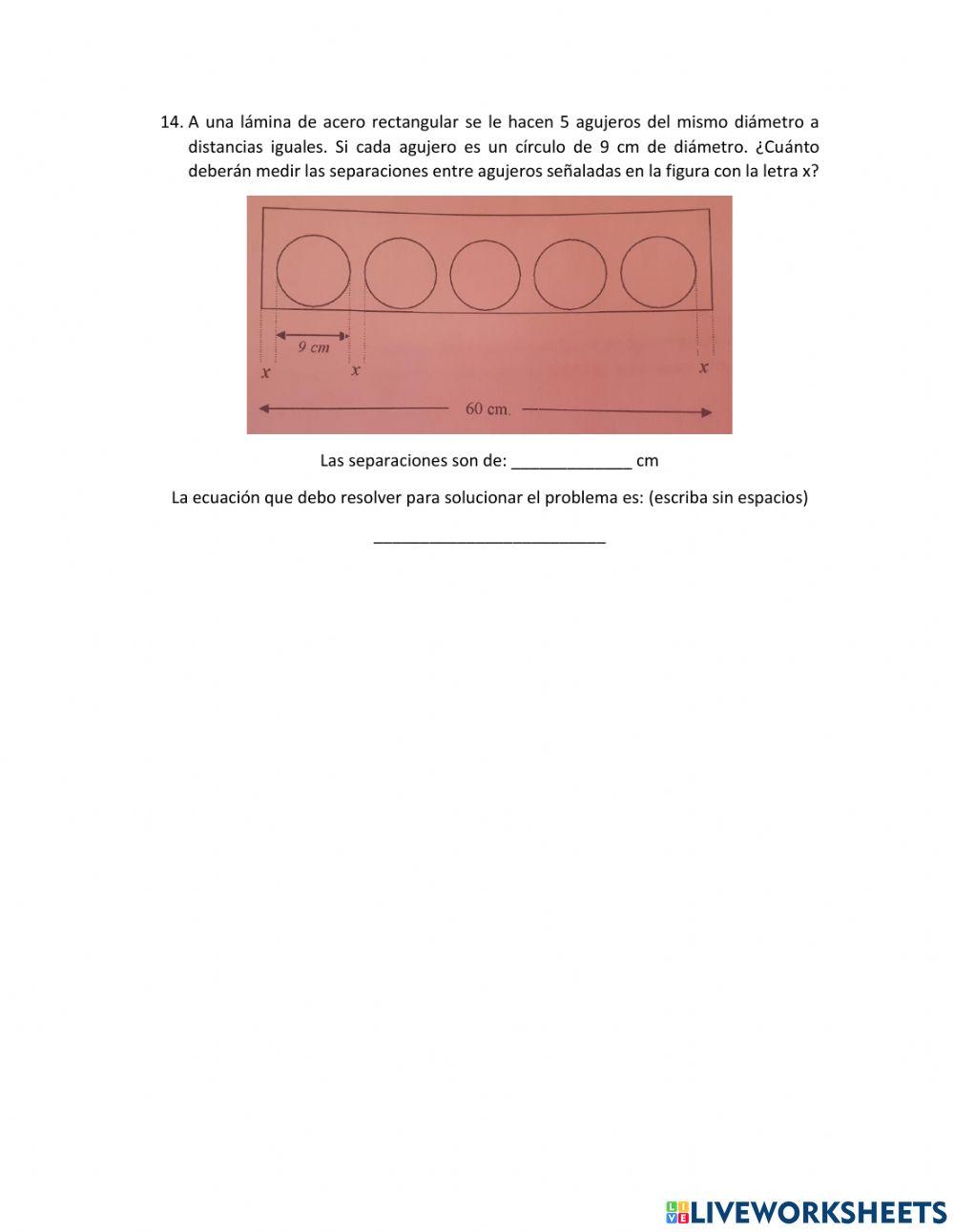 Planteamiento y solución de ecuaciones de primer grado