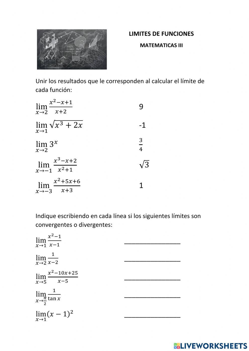 Limites de funciones