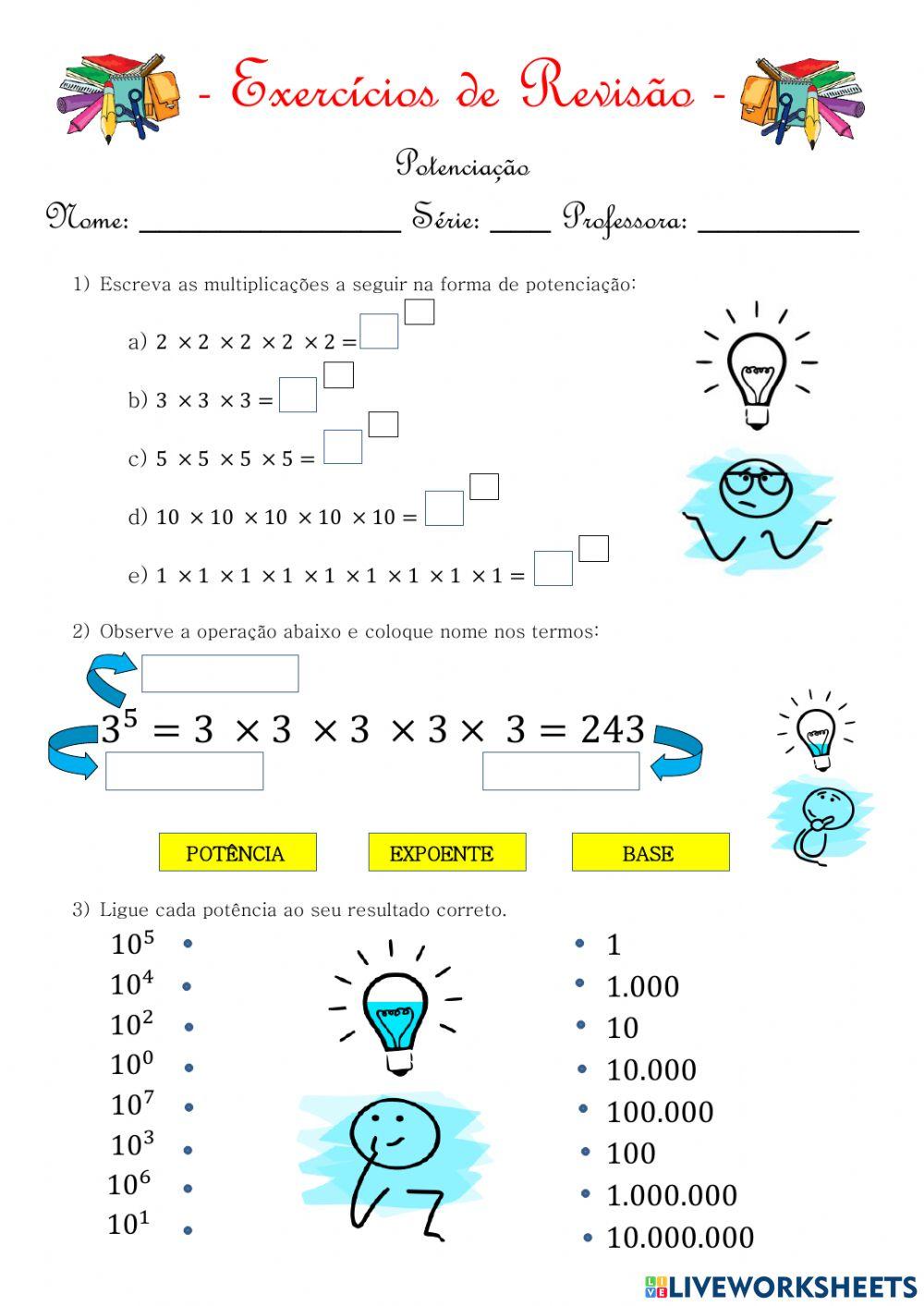 Potenciação 8º Ano