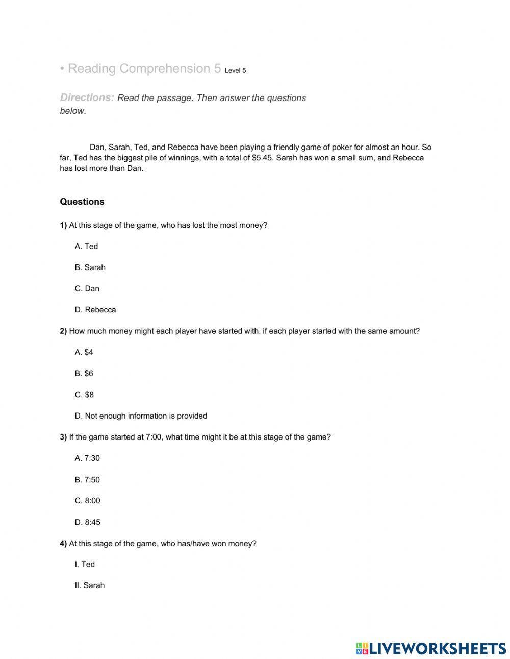 A friendly poker game