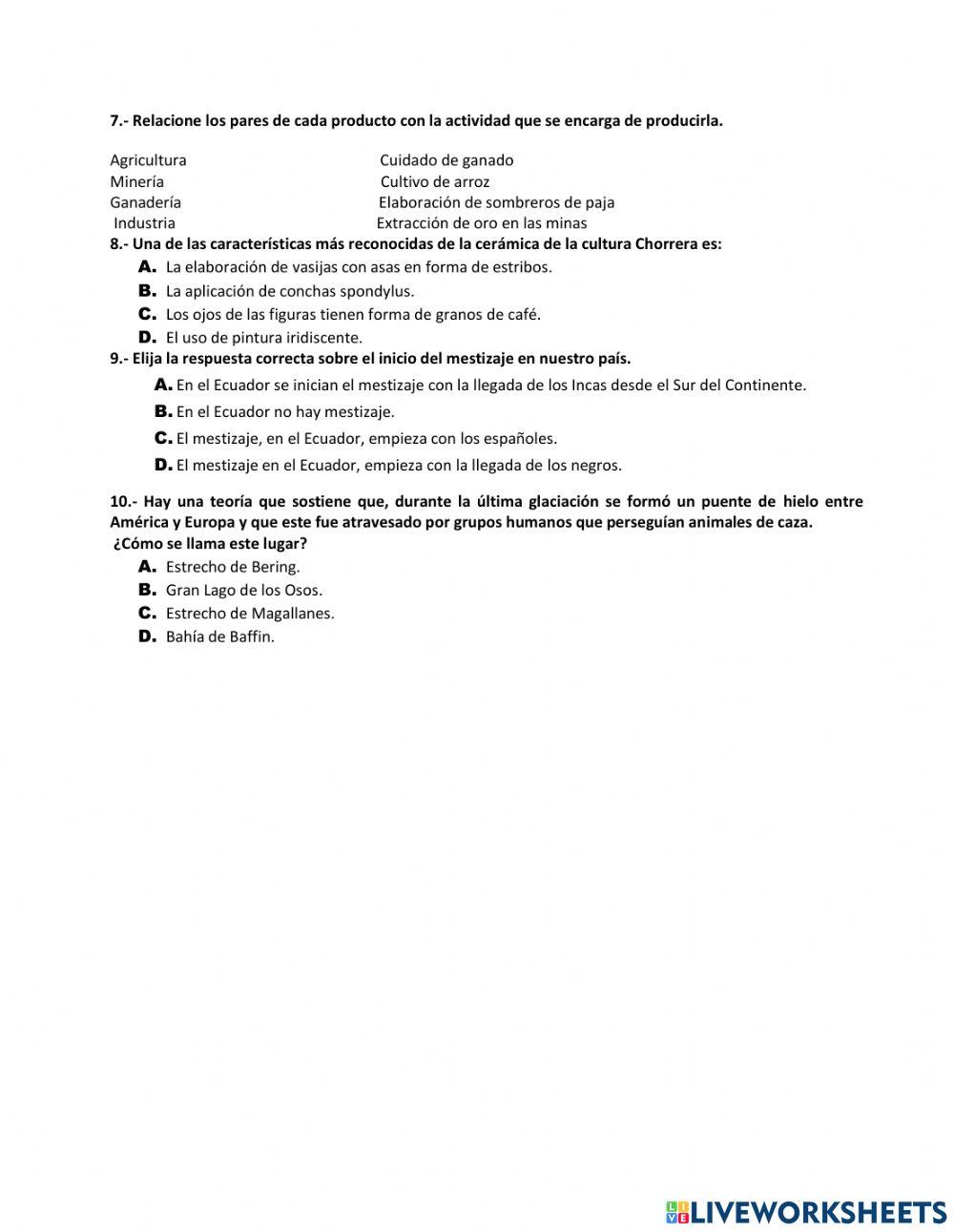 Pruebas de diagnóstico de estudios sociales