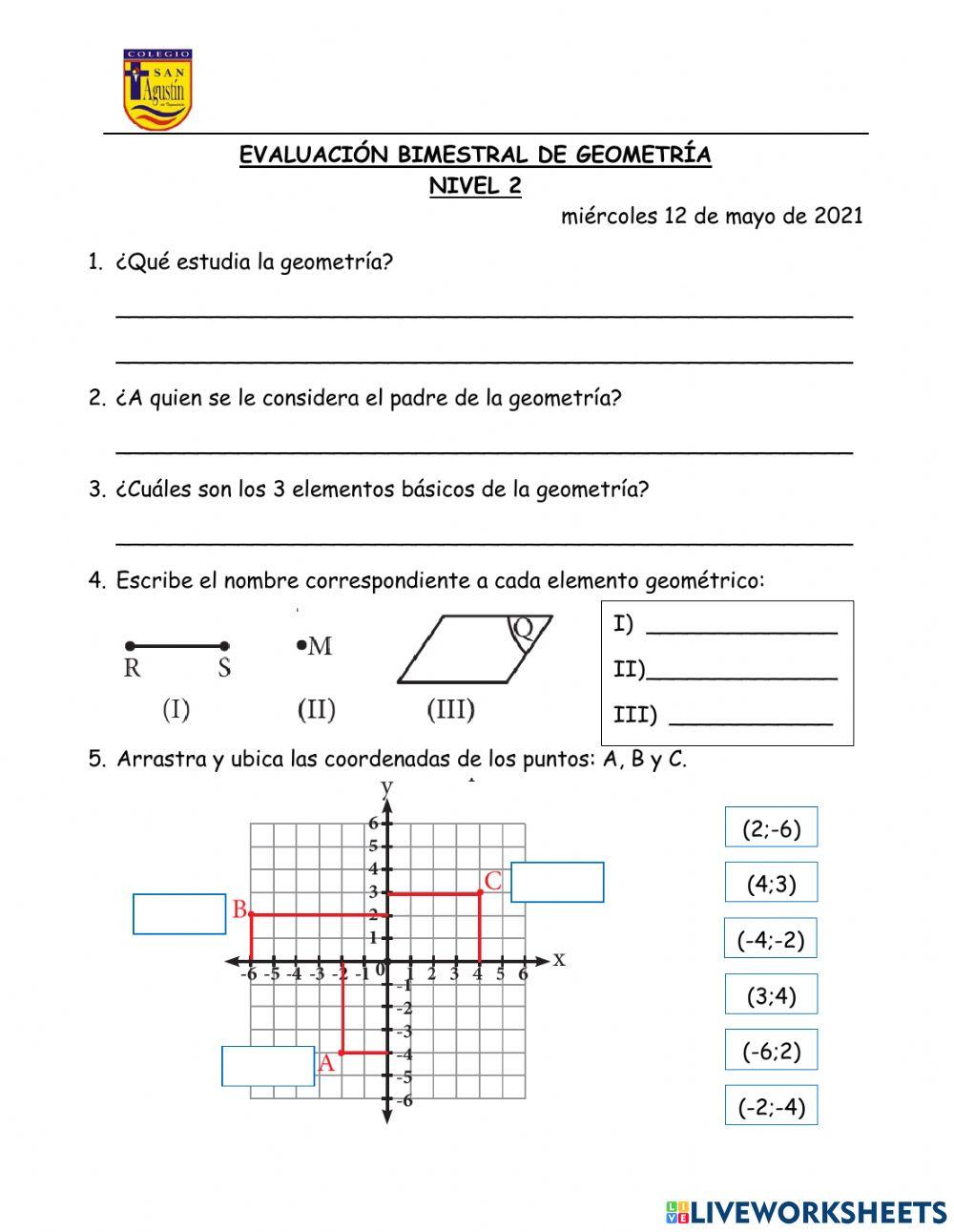 Evaluación de geometría
