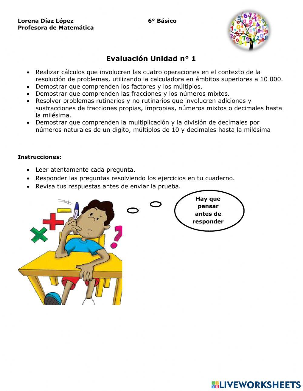 Evaluacion unidad 1
