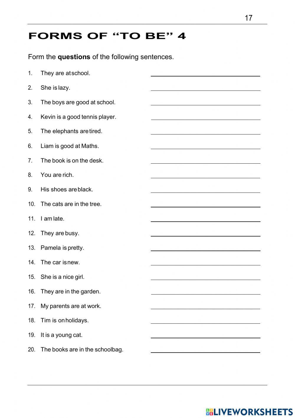 Bt-forms of “to be” 4