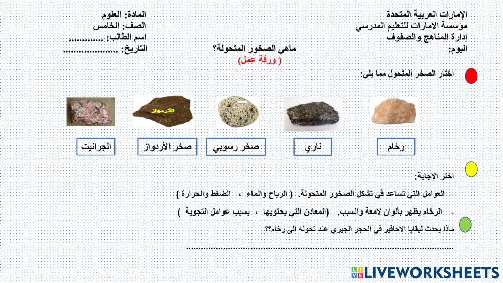 الصخور المتحولة