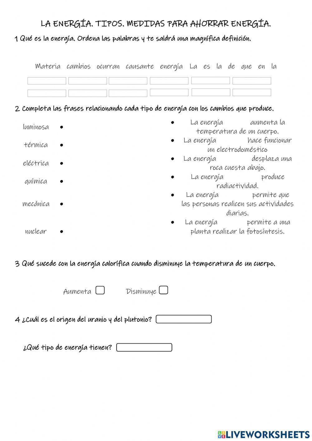 La energía y sus tipos